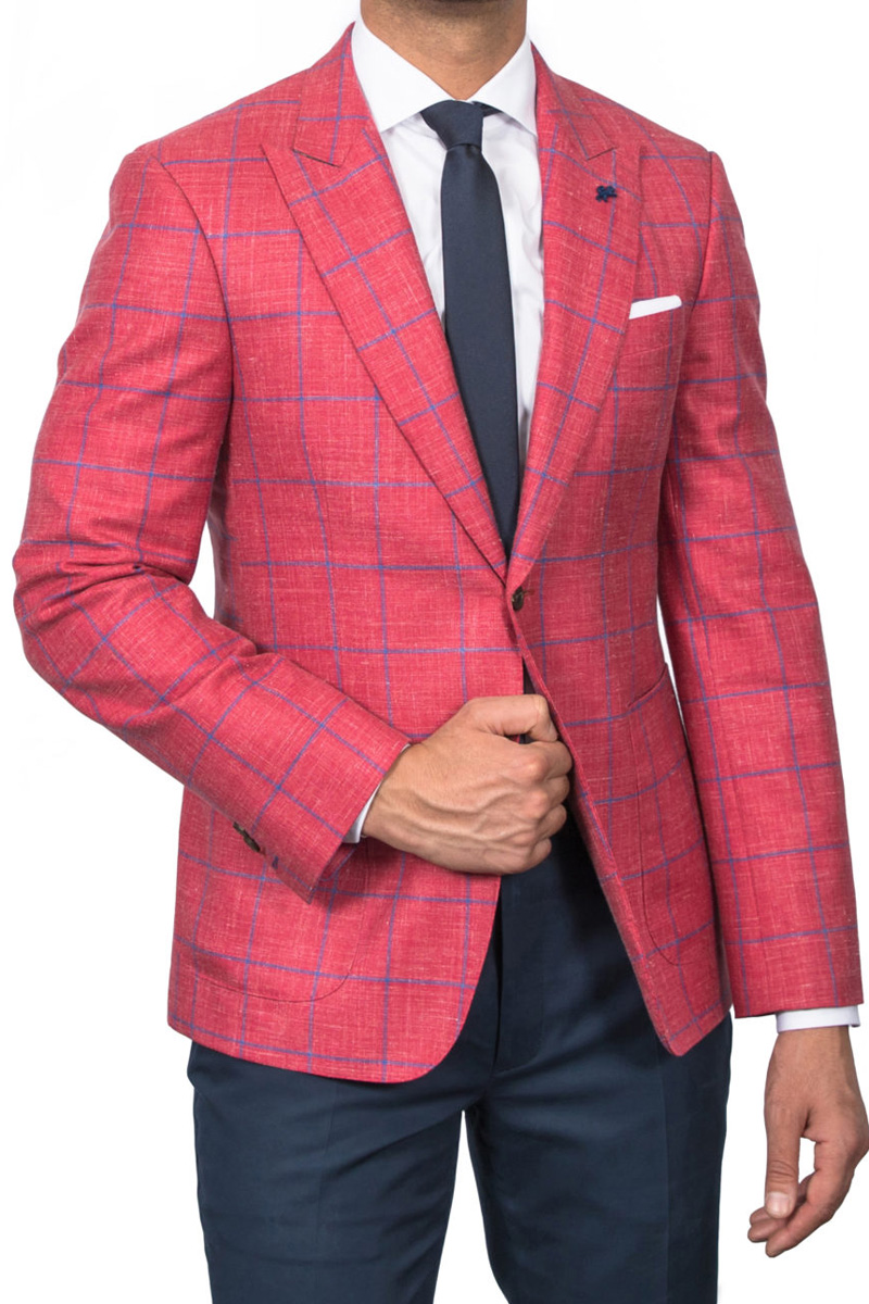 red-check-blazer