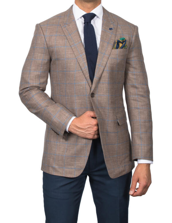 Camel Windowpane Sports Jacket