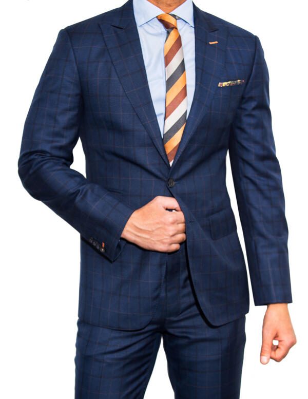 Orange Navy Glen-Check