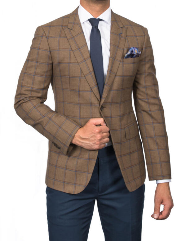 Brown and Navy GlenCheck Suit