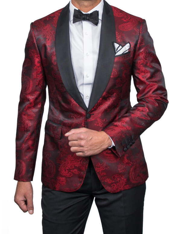Ruby Damask Smoking Jacket