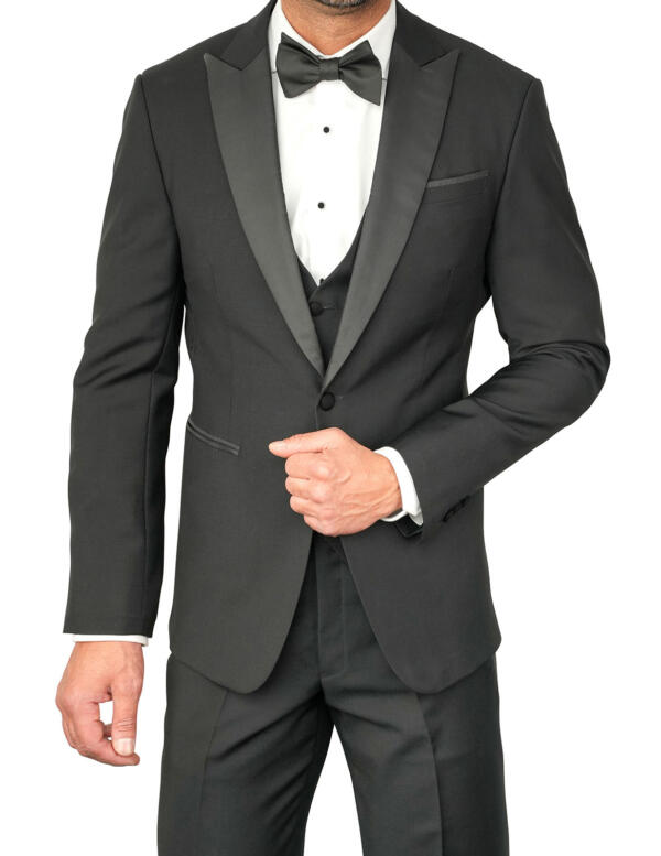 Black Mohair Peak Lapel Tuxedo