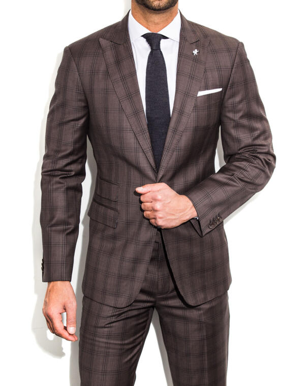 Espresso Glen Check Suit