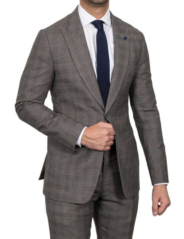 Flannel Brown & Navy Glen Check Suit