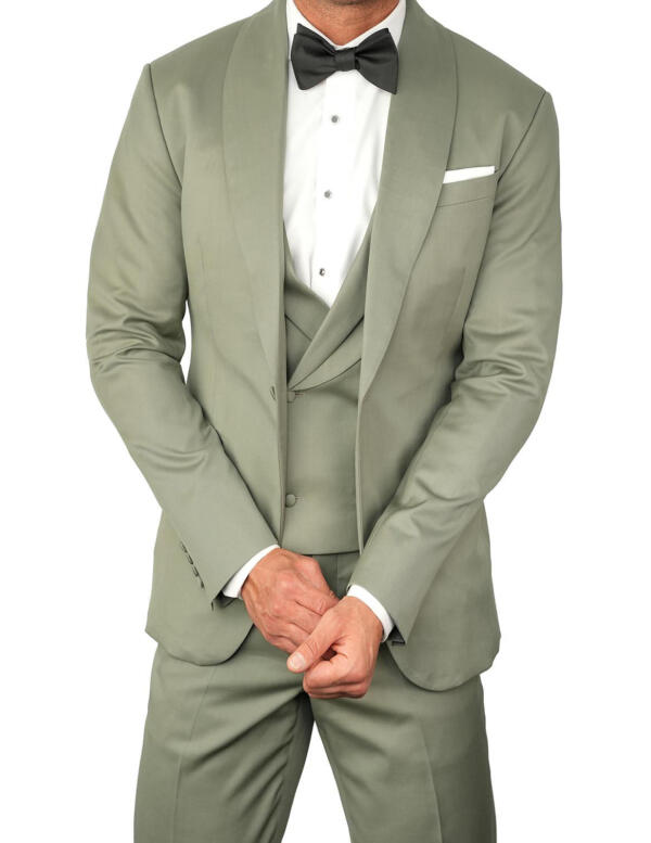Sage Green Shawl Tuxedo with Double Shawl Vest