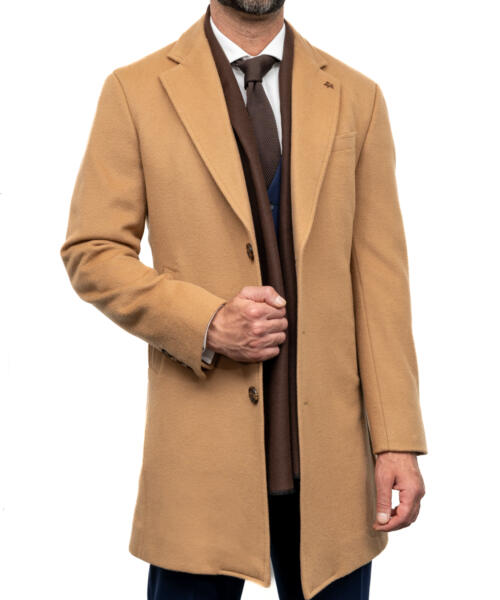 Camel Cashmere-Wool Coat