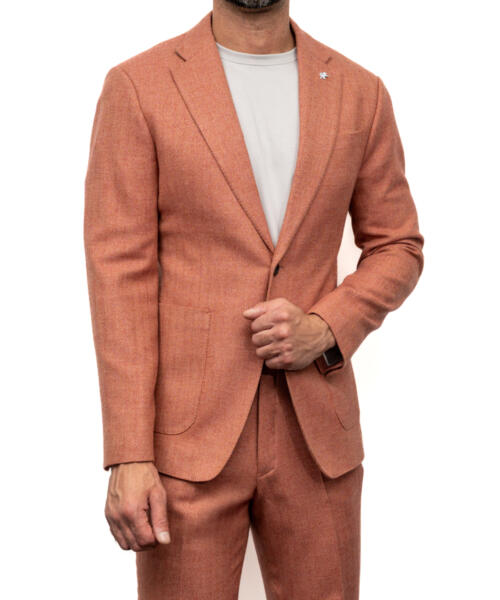 Salmon Tweed Herringbone